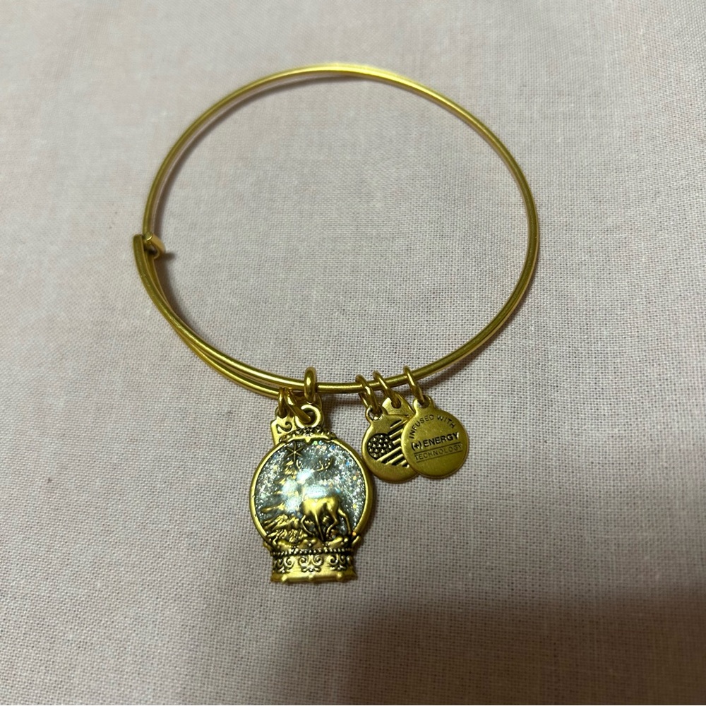Alex and Ani Gold Snowglobe LIMITED EDITION 2018 Charm Bangle NWOT